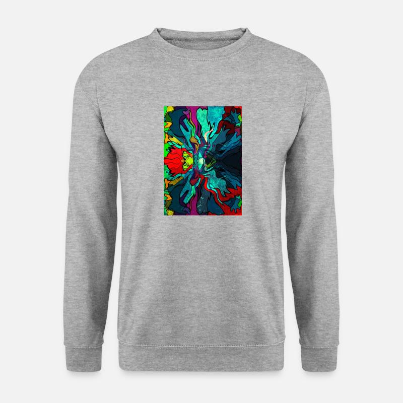 Abstrakte Malerei - Unisex Pullover - Weißgrau meliert
