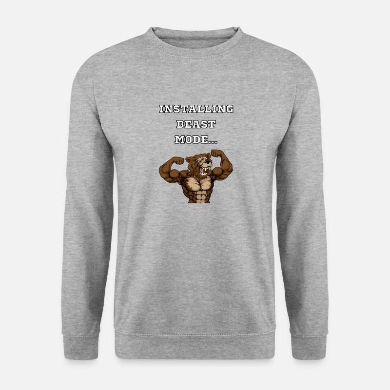 Installing beast mode Bear - Unisex Sweatshirt - salt & pepper