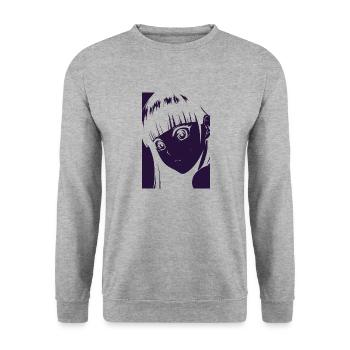 shocked cute girl - Unisex Sweatshirt - salt & pepper - Front - Alina (178cm) & Michal (187cm)