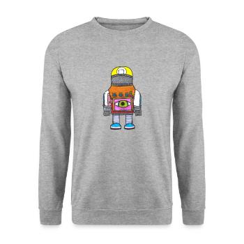 Technorobot - Unisex Pullover - Weißgrau meliert - Vorne - Alina (178cm) & Michal (187cm)