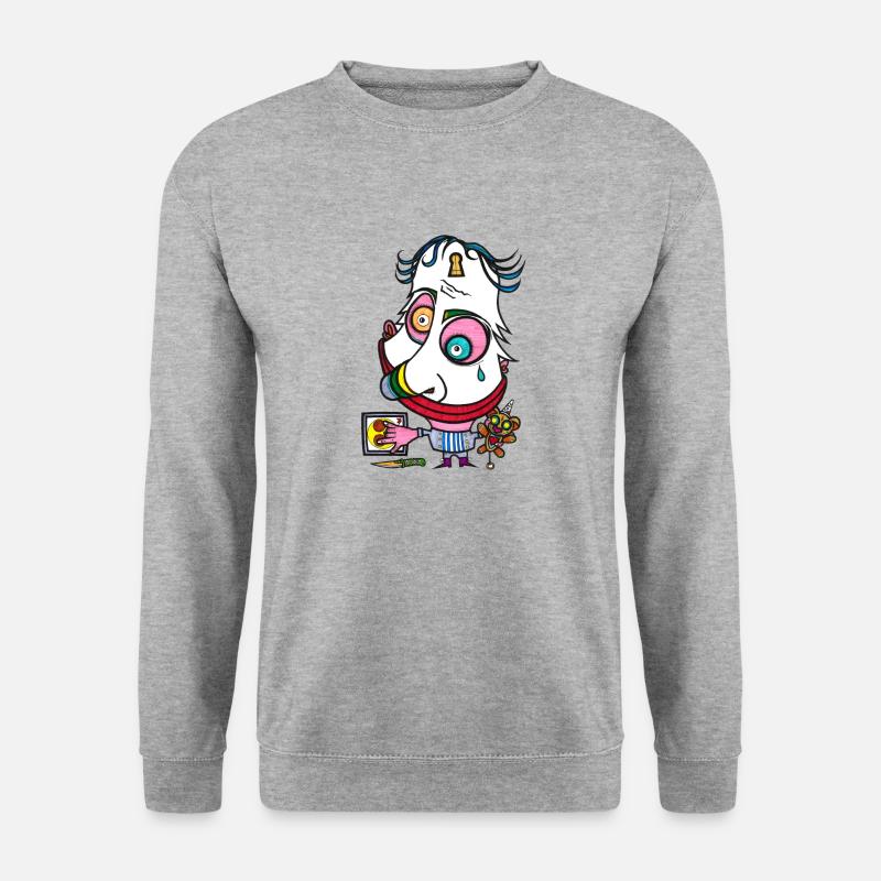Elektrojoker Gesicht - Unisex Pullover - Weißgrau meliert