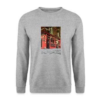 Temple Bar, Dublin - Unisex Pullover - Weißgrau meliert - Vorne - Alina (178cm) & Michal (187cm)