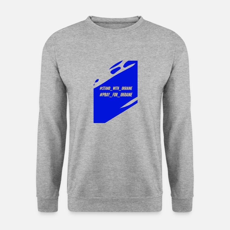 Stand with Ukraine - Unisex Pullover - Weißgrau meliert
