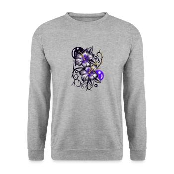 purple and blue flower - Unisex Sweatshirt - salt & pepper - Front - Alina (178cm) & Michal (187cm)
