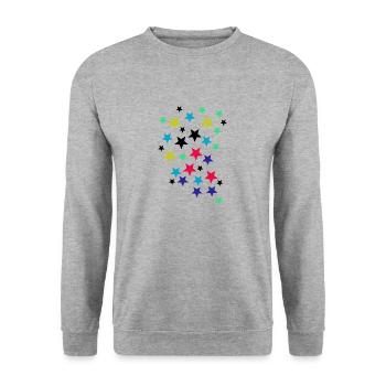 Stars - Unisex Pullover - Weißgrau meliert - Vorne - Alina (178cm) & Michal (187cm)