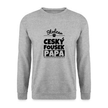 Ceský Fousek lustig Herrchen Hund - Unisex Pullover - Weißgrau meliert - Vorne - Alina (178cm) & Michal (187cm)