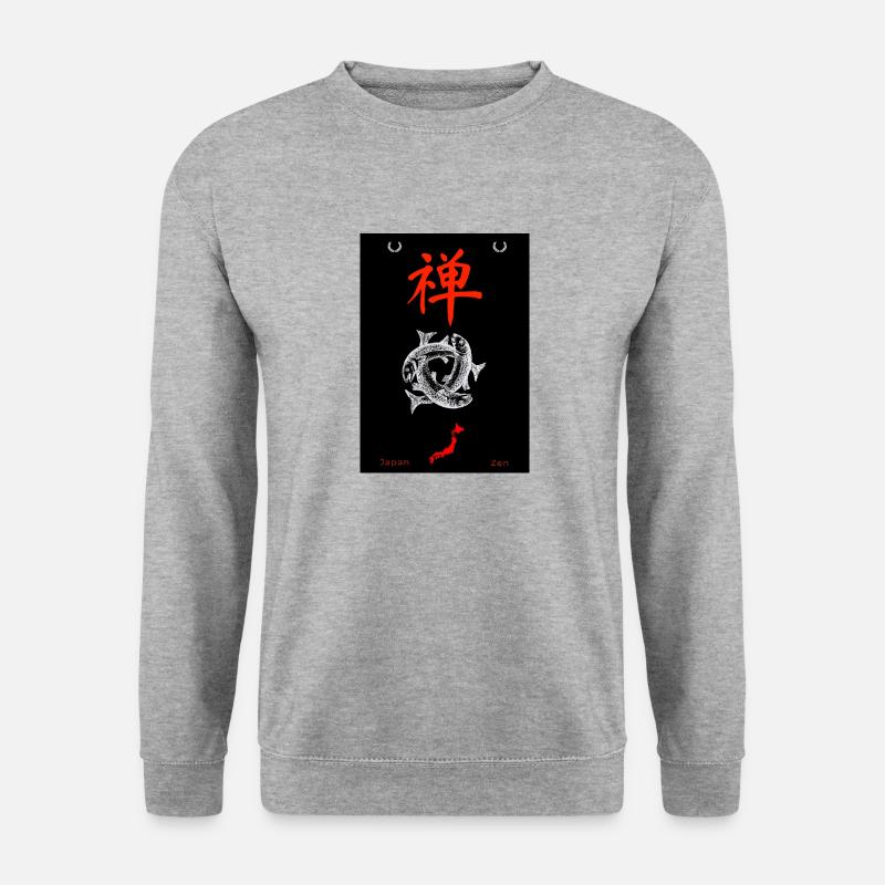 Japanisch - Unisex Pullover - Weißgrau meliert