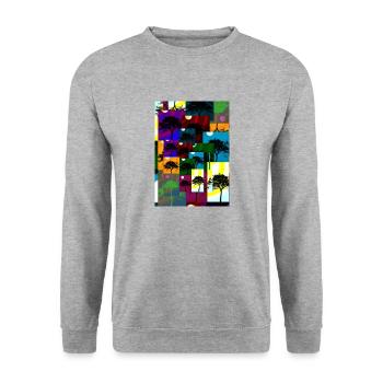 Tree art - Unisex Pullover - Weißgrau meliert - Vorne - Alina (178cm) & Michal (187cm)