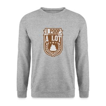 I poop a lot - Unisex Sweatshirt - salt & pepper - Front - Alina (178cm) & Michal (187cm)