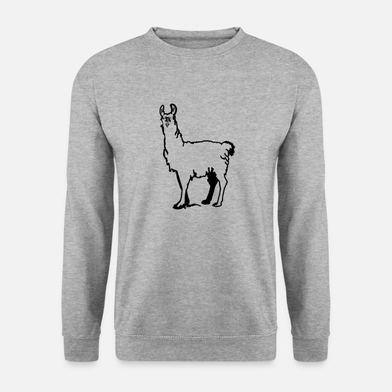 Süßes Lama - Unisex Pullover - Weißgrau meliert
