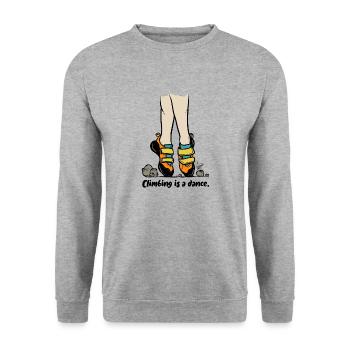 Climbing is a dance - colored - Unisex Pullover - Weißgrau meliert - Vorne - Alina (178cm) & Michal (187cm)