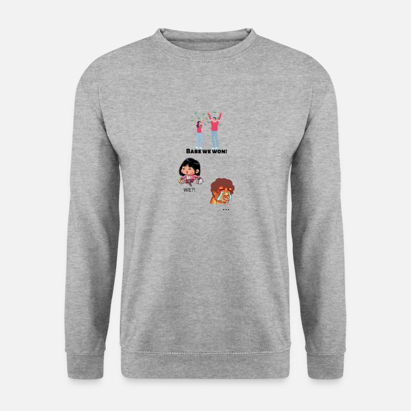 Paar - Unisex Pullover - Weißgrau meliert