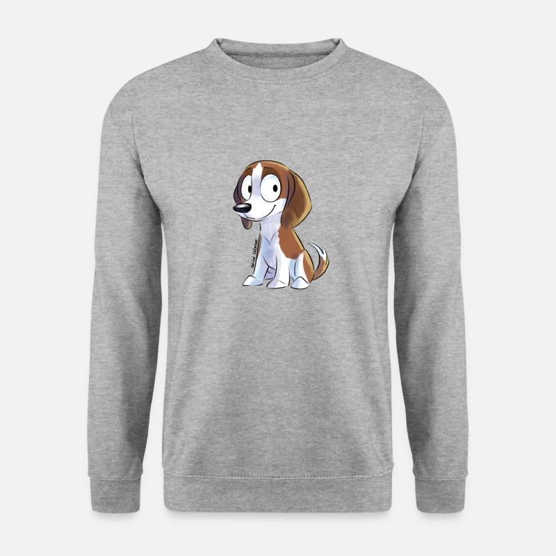 Chibi Beagle - Unisex Pullover - Weißgrau meliert
