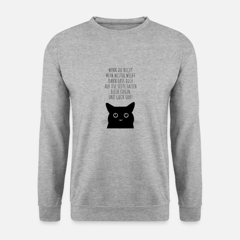 Katze guck süß - Unisex Pullover - Weißgrau meliert