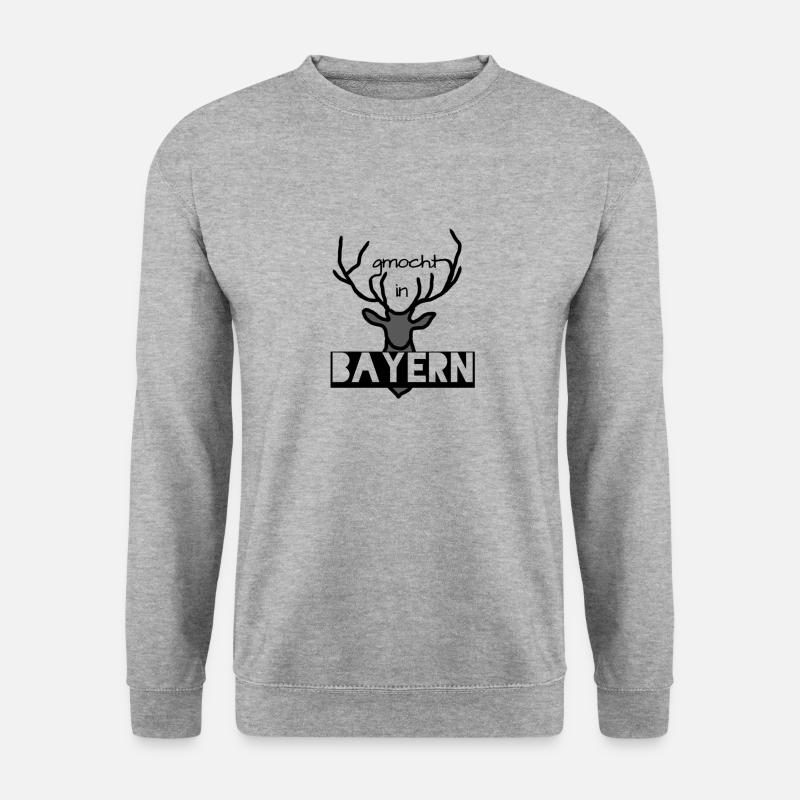Gmocht in Bayern - Unisex Pullover - Weißgrau meliert