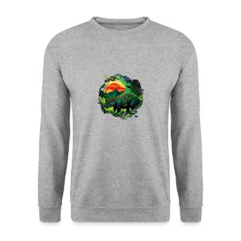 Jungle Rex - Unisex Pullover - Weißgrau meliert - Vorne - Alina (178cm) & Michal (187cm)