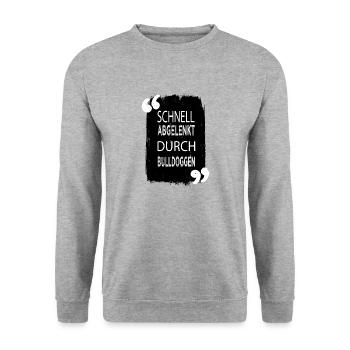 windhund bluthund dogge witzig geek doggie - Unisex Pullover - Weißgrau meliert - Vorne - Alina (178cm) & Michal (187cm)