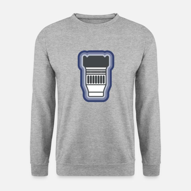 Kameraobjektiv - Unisex Pullover - Weißgrau meliert