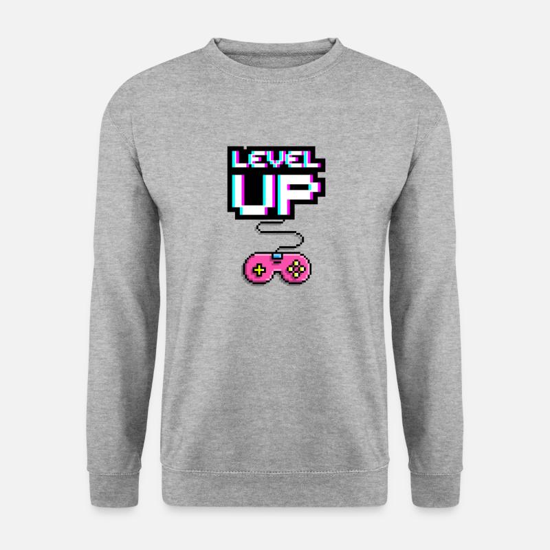Level Up - Unisex Pullover - Weißgrau meliert