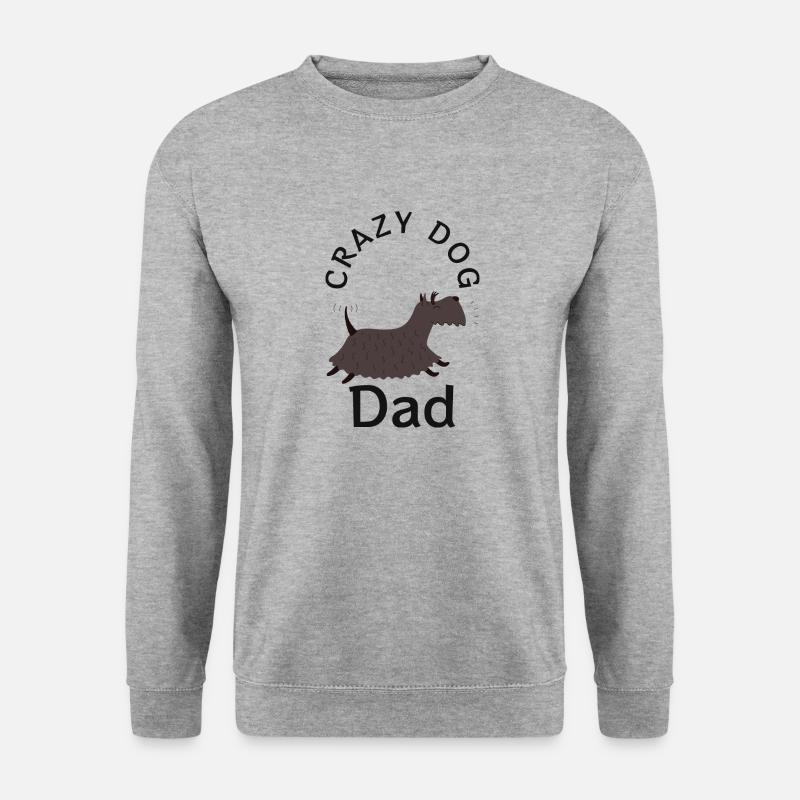 Crazy Dog Dad - Unisex Pullover - Weißgrau meliert