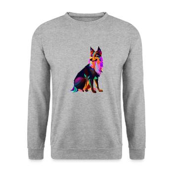 Schäferhund Hundebesitzer Hunde Hundehalter Hund - Unisex Pullover - Weißgrau meliert - Vorne - Alina (178cm) & Michal (187cm)