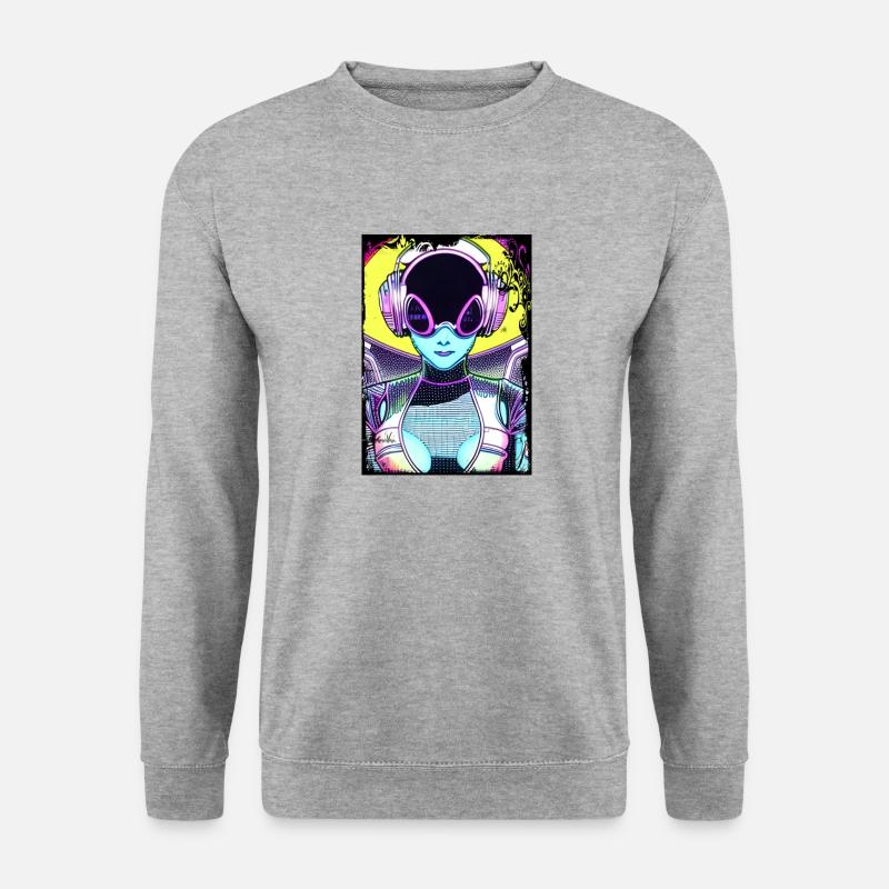 Alien Summer Rave - Unisex Pullover - Weißgrau meliert