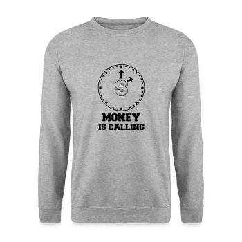 money is calling 1 - Unisex Sweatshirt - salt & pepper - Front - Alina (178cm) & Michal (187cm)