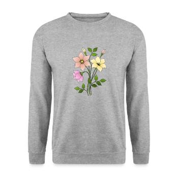 Fleur - Sweat-shirt Unisexe - gris chiné - Devant - Alina (178cm) & Michal (187cm)