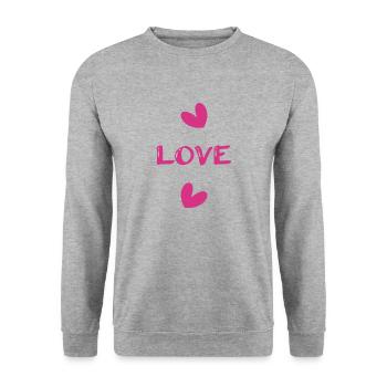 MAMA. MUTTERTAG. SCHÖNEN MUTTERTAG. ICH LIEBE DICH - Unisex Pullover - Weißgrau meliert - Vorne - Alina (178cm) & Michal (187cm)