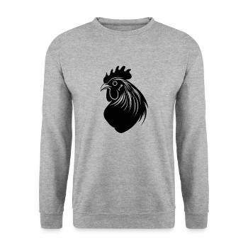 Chicken Chicken House Poultry Rooster Farm - Unisex Sweatshirt - salt & pepper - Front - Alina (178cm) & Michal (187cm)