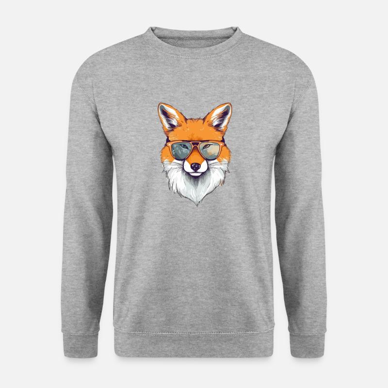 Pit the bespectacled fox - Unisex Sweatshirt - salt & pepper