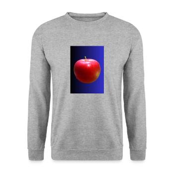 Apfel - Unisex Pullover - Weißgrau meliert - Vorne - Alina (178cm) & Michal (187cm)