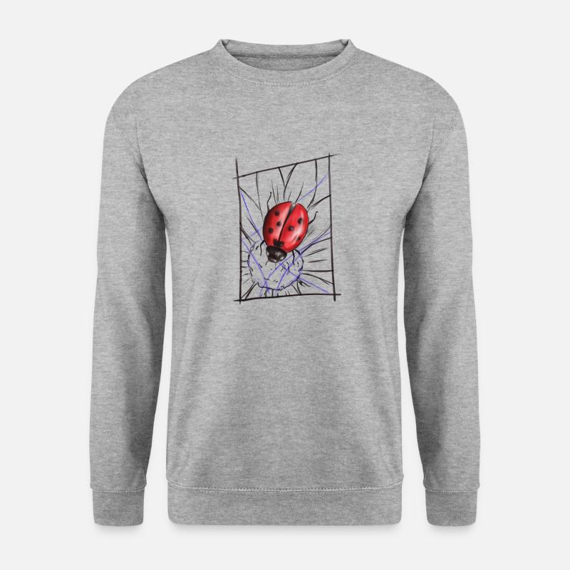 Marienkäfer - Unisex Pullover - Weißgrau meliert