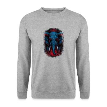 éléphants éléphant soleil fleur de lotus dictons - Sweat-shirt Unisexe - gris chiné - Devant - Alina (178cm) & Michal (187cm)