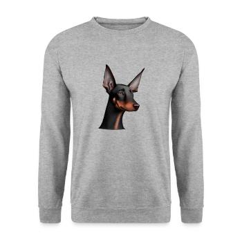 Doberman trainer dog Doberman Doberman puppy - Unisex Sweatshirt - salt & pepper - Front - Alina (178cm) & Michal (187cm)