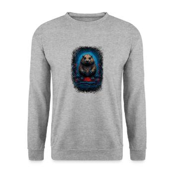 Funny Sayings Badgers Beaver Dam Beaver Tee Shirt - Unisex Sweatshirt - salt & pepper - Front - Alina (178cm) & Michal (187cm)