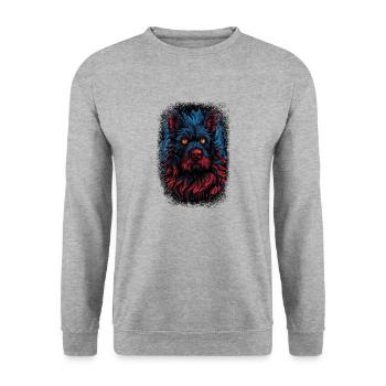 birthday present chihuahua happy mammal dog love - Unisex Pullover - Weißgrau meliert - Vorne - Alina (178cm) & Michal (187cm)