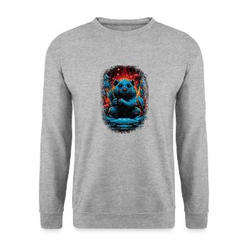 jokes bobr beavers bever beaver dam canadian - Unisex Sweatshirt - salt & pepper - Front - Alina (178cm) & Michal (187cm)