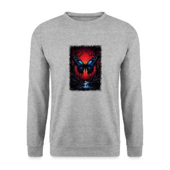 mignon humour tendance drôle citation papillon - Sweat-shirt Unisexe - gris chiné - Devant - Alina (178cm) & Michal (187cm)
