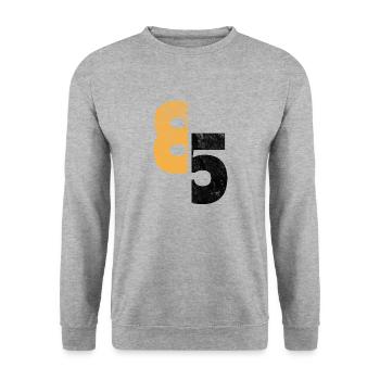 Number 85 - Unisex Sweatshirt - salt & pepper - Front - Alina (178cm) & Michal (187cm)