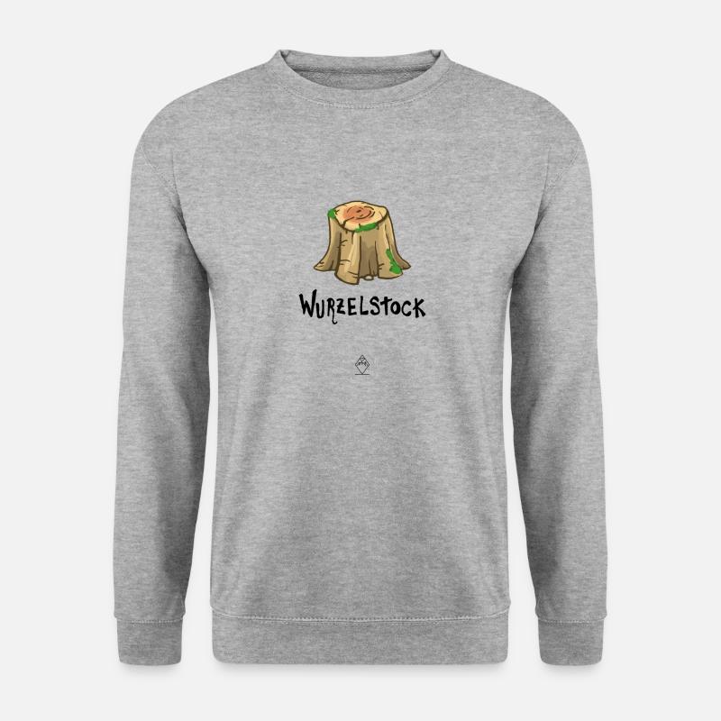 Wurzelstock klein - Unisex Pullover - Weißgrau meliert