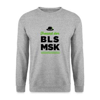 Freund der Blasmusik - Unisex Pullover - Weißgrau meliert - Vorne - Alina (178cm) & Michal (187cm)