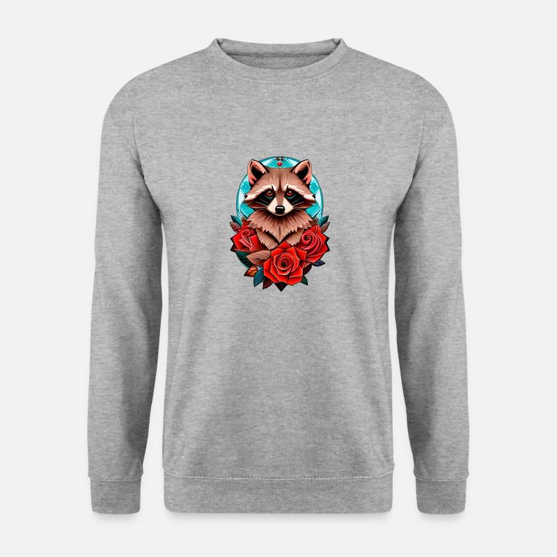 Waschbär - Unisex Pullover - Weißgrau meliert