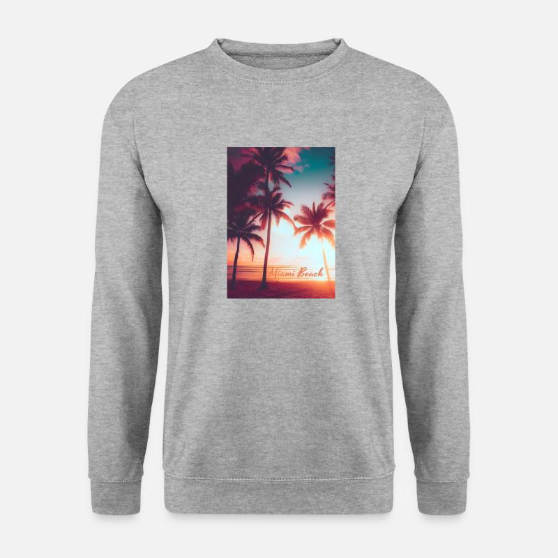 Miami beach Vibes - Unisex Pullover - Weißgrau meliert