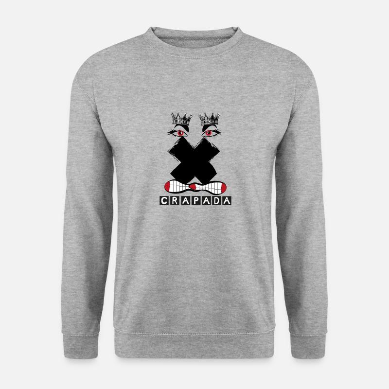 Kreatives abstraktes Gesicht als König - Unisex Pullover - Weißgrau meliert