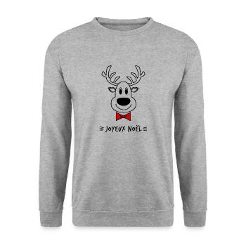 NOËL. ANNEE. ANNIVERSAIRE. RETRAITE. PAPA. MAMAM. - Sweat-shirt Unisexe - gris chiné - Devant - Alina (178cm) & Michal (187cm)