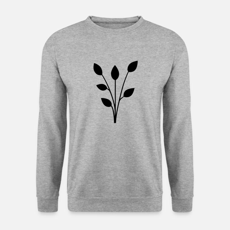 Blume mit Stiel - Unisex Pullover - Weißgrau meliert