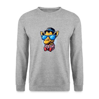 Girafe cool - Sweat-shirt Unisexe - gris chiné - Devant - Alina (178cm) & Michal (187cm)