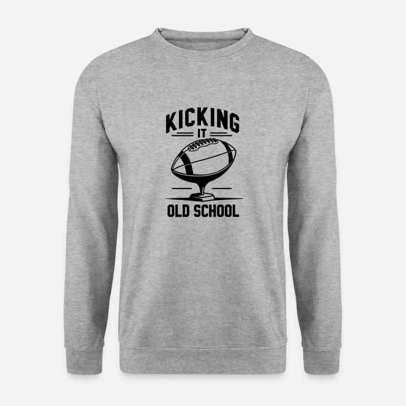 Kick it Old School - Unisex Pullover - Weißgrau meliert