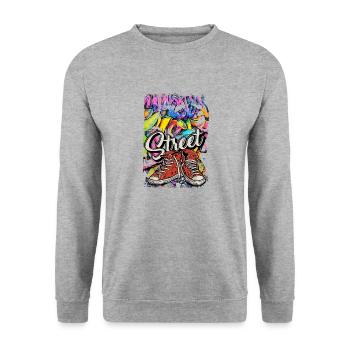 Breakdance Dancing Streetdance Battle Hip Hop - Unisex Pullover - Weißgrau meliert - Vorne - Alina (178cm) & Michal (187cm)